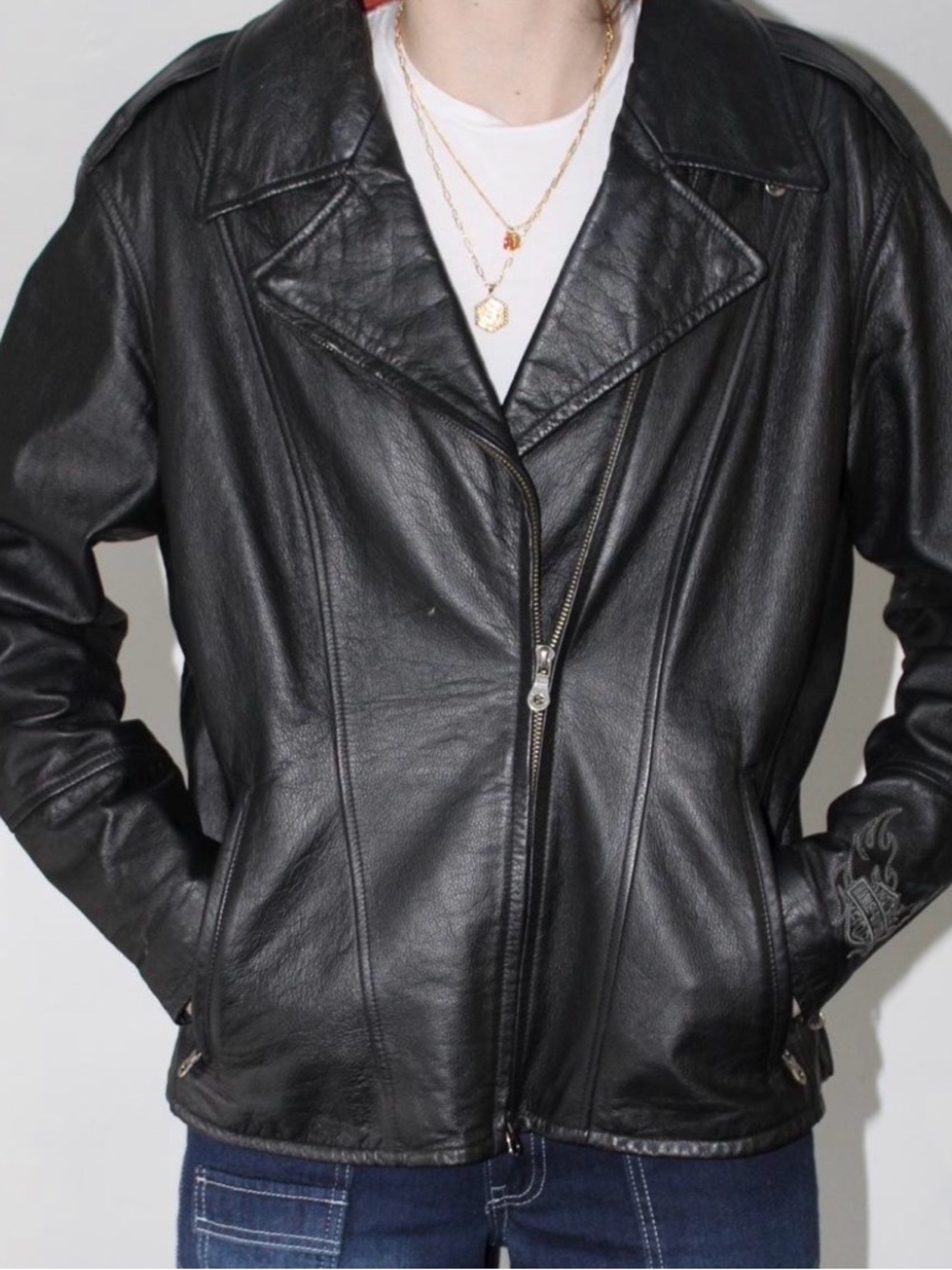 Harley Davidson 100% genuine leather motorcycle jacket
